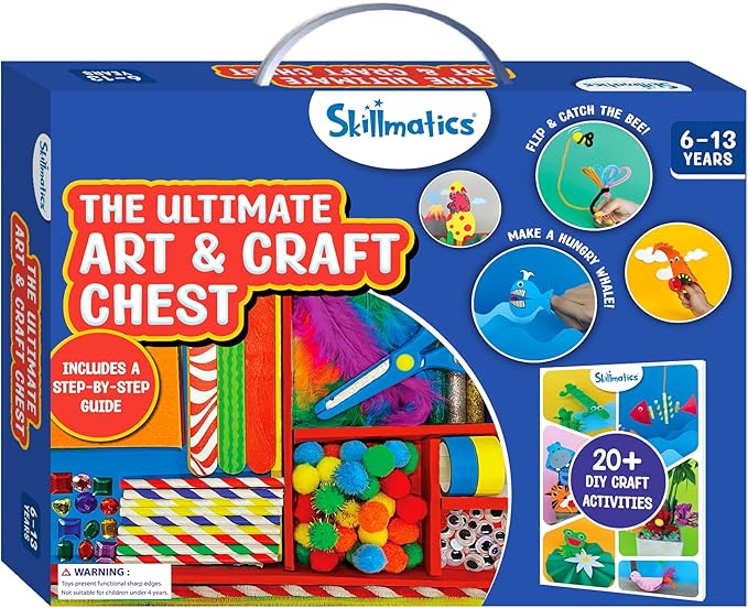 Skillmatics Ultimate Art & Craft Kit for Kids - 2000+ Pieces, DIY Craft Supplies with Step-by-Step Guide, Creative Activity Set & Gifts for Girls & Boys Ages 6, 7, 8, 9, 10, 11, 12, 13