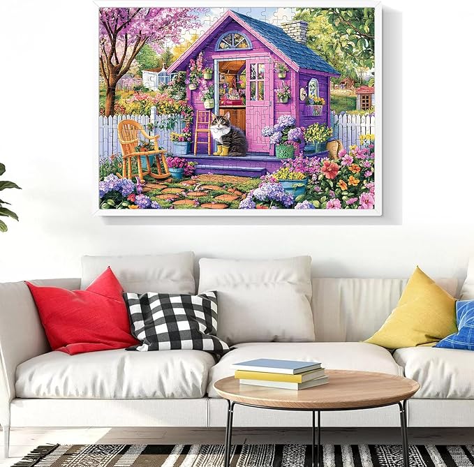 300 Piece Puzzles for Adults Garden 300 Piece Puzzles for Kids Ages 8-10 10-12 Jigsaw Puzzle Recycled Pieces Cardboard Family Puzzle Challenging Game 20.5x15IN