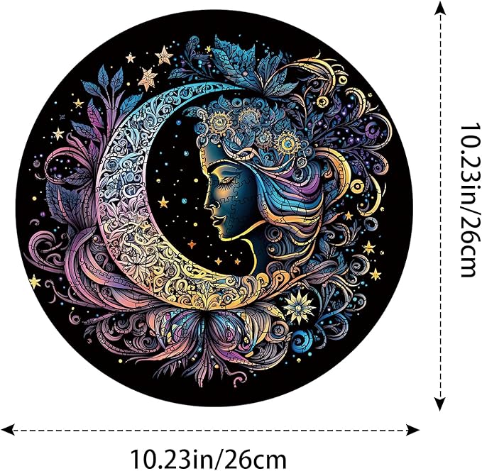 Wooden Puzzles for Adults, 200 Pieces Sun and Moon Uniquely Irregular Animal Shaped Wooden Jigsaw Puzzles, Creative Gift for Teenagers and Adults