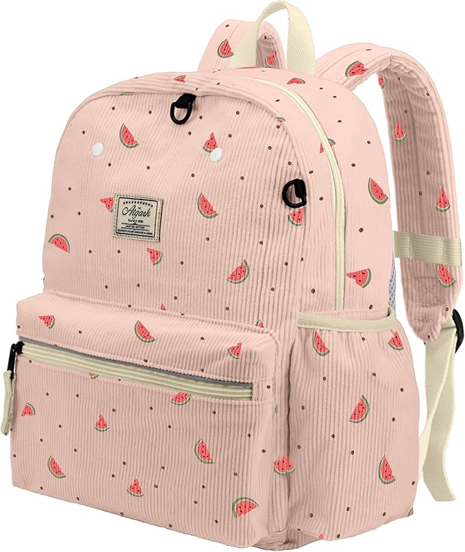 Corduroy Kids Backpack for Girls 6-10: Girls Backpacks for Elementary Kindergarten 15” H Fit Folder