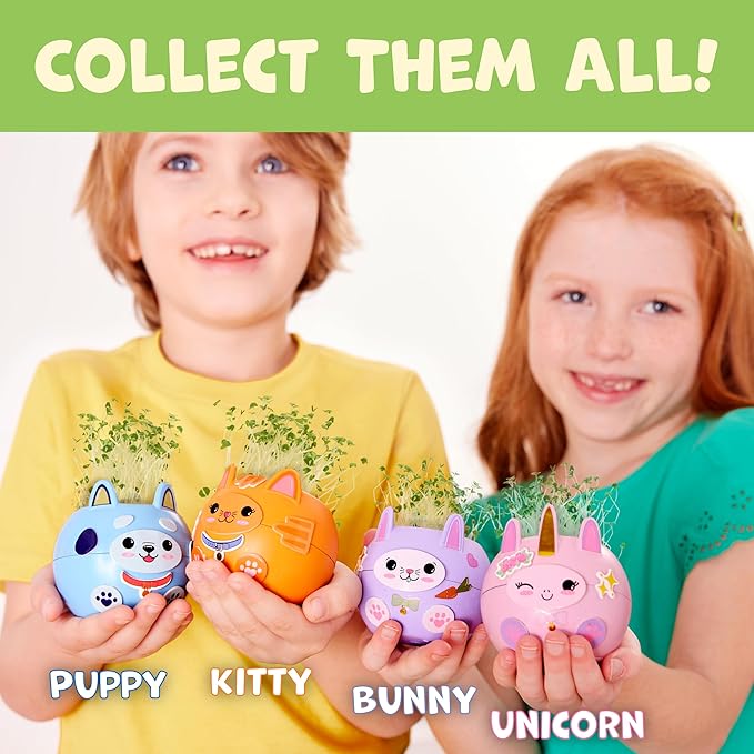 Creativity for Kids: Plant-A-Pet Kitty - Arts and Crafts Kit, Gifts for Girls and Stocking Stuffers, Boy and Girl Toys, Chia Seed Plant Pet (Ages 6+)