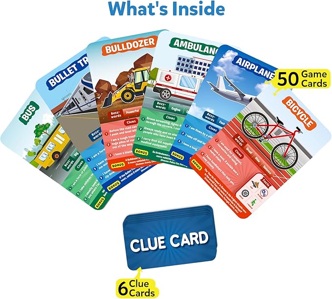 Skillmatics Guess in 10 Things That Go, Perfect for Boys, Girls, Kids Who Love Card Games, Educational Toys & Board Games, Gifts for Ages 6, 7, 8, 9