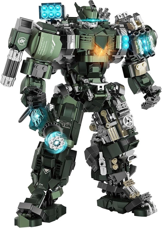 Large Mech Robot Building Set, Motorized Robot Model Building Blocks Toy for Adults, Hard Core Industrial Style Collectible Gifts for Men Boys Ages 14+ (1403 PCS)