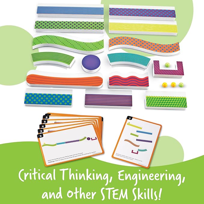 Learning Resources Tumble Trax Magnetic Marble Run - Montessori , Classroom Must Haves, Small Magnets Balls, STEM Toys for Kids, Fine Motor Skills, Gifts for Boys and Girls, Wall Activity