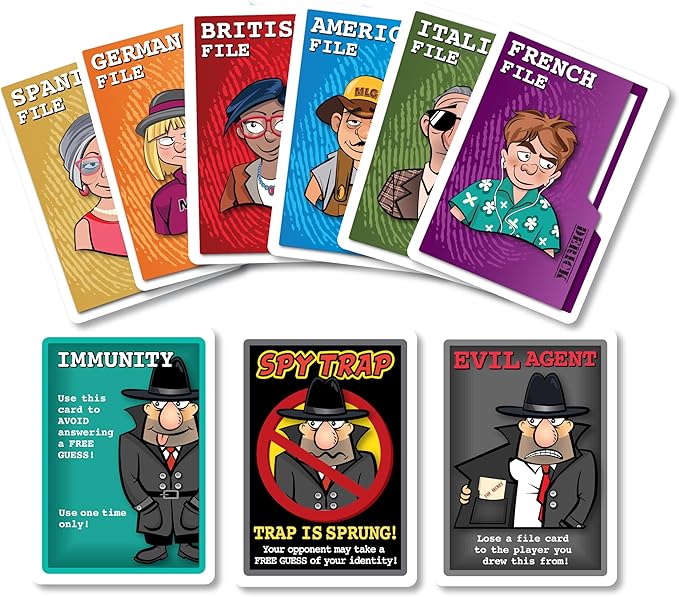 Spy Alley Board Game Bundled with Spy Trap Card Game - Family Friendly Strategy Games.