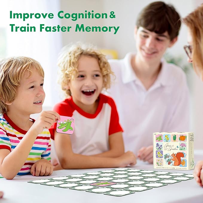 Memory Matching Game, 72 PCS Grow A Garden Matching Cards for Toddlers 36 Designs Memory Cards Educational Toys for Preschool 4 5 6 Years Old