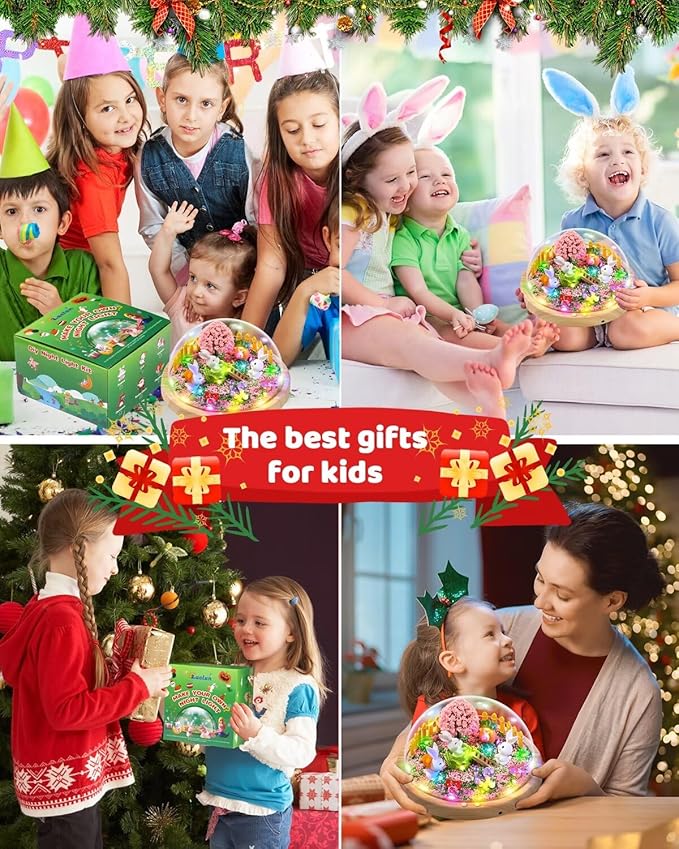 Laclun Bunny Toys for Girls, Make Your Own Rabbit Night Light with Music,Arts and Crafts for Kids,3 4 5 6 7 8 9 10 Year Old Girl Birthday Gifts,Ideal Christmas Gifts Best Toy