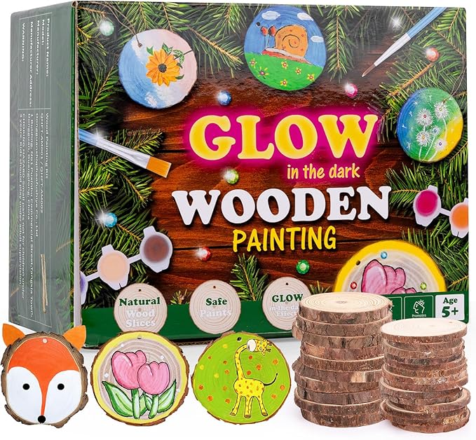 VisionX Wooden Painting Craft Supplies Kit for Kids, Arts and Crafts for Boys and Girls Ages 6-12, Creative Art Toys Birthday Christmas Gifts for 5 6 7 8 Year Old Girls Boys