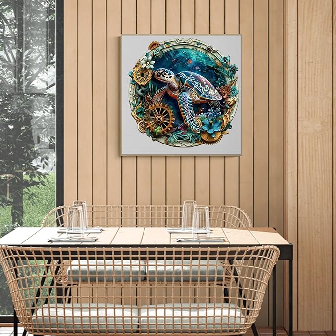 Wooden Puzzles for Adults, Wooden Jigsaw Puzzles for Adults Kids, Turtle Puzzle-Embossed Turtle Unique Shaped Wood Puzzles Adult, Creative Birthday Gifts for Friends Family Game (11.4 * 11.3in 190pcs)