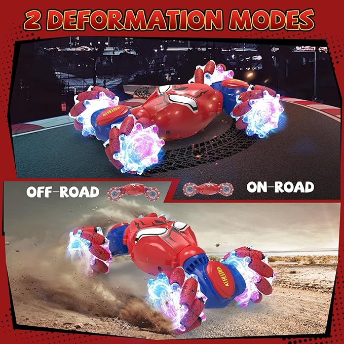 ATHLERIA Spider Gesture Sensing RC Stunt Car Toys for Boys Age 8-13,Hand Remote Control Cars,Drift Rc Car with Lights,Twist,Easter Chritmas Birthday Gift Ideas for Boy Girls Kids 678910+ Year