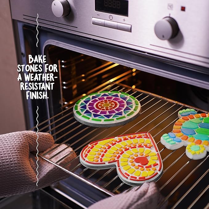 Dan&Darci Stepping Stones Painting Kit for Kids - Outdoor Crafts - Paint 5 Garden Stone - Unicorn Craft Kits for Boys, Girls Ages 6-12 - Gifts for Boy, Girl Age 6, 7, 8, 9, 10 + Year Old - Summer Gift