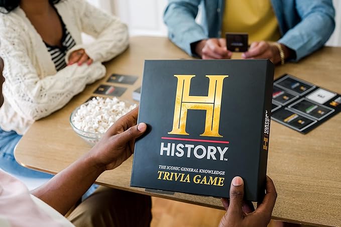 History Channel Trivia Board Game Deluxe Edition with 80s & 90s Expansion Pack - 2400+ General Knowledge Questions. Super Fun Party Card Game for Adults & Family in The Pursuit of Trivial Knowledge