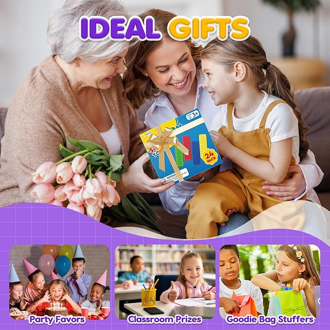 Sensory Fidget Toys Kids Adults: 24 Pack Textured Suction Toys for Autism Kids Calming - Sensory Stickers for Anxiety Relief - Fidget Strips for Classroom Desk - Travel Toys Road Trip Essential
