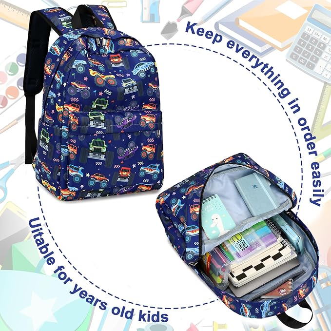 LEDAOU Kids School Backpack with Lunch Box for Boy Girl Toddler BookBag School Bag Preschool Kindergarten Backpack