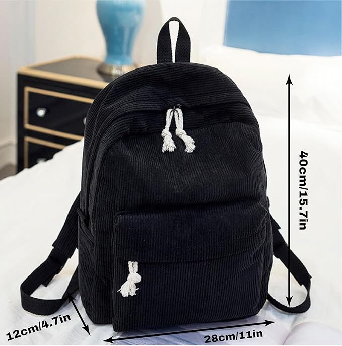 Personalized Corduroy Backpack with Kids Name, Custom Cotton Rope Embroidery Shoulder Bag, Customized Back to School Gifts for Girls Boys