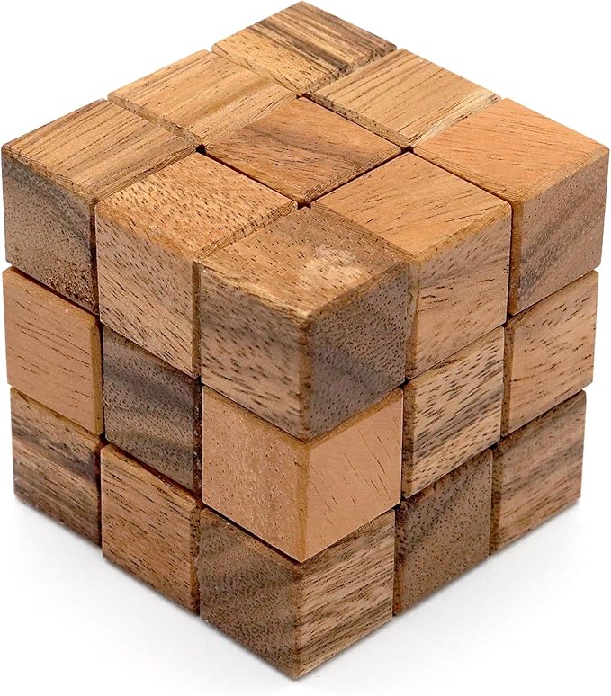 BSIRI Soma Puzzle Cube Wooden Toy Brain Teaser Desk Board Games Adults Master Block Christmas Mind Magic Kids Benders Wood Hand Cube Family Teens Boy Classic
