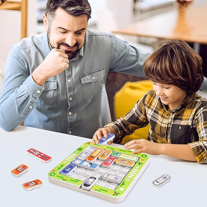 Parking Puzzler Magnetic Travel Game – Car Games Brain Teaser with 360 or 750 Traffic Jam Challenges, Logic Puzzle Toy for Kids Ages 4–12 and Parent Child Problem Solving Fun(360Magnetic)