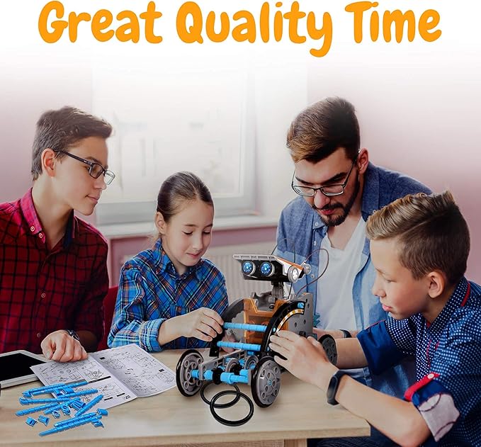 STEM 12-in-1 Solar Robot Toys, Building Science Educational Experiment Kit for Kids Aged 8-12 | 190 Pcs Robotics kit for Kids, Young Engineer Gift for Boys Girls Aged 8-12 & Up