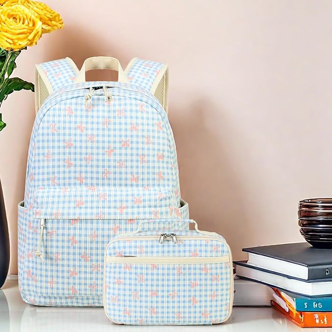 LEDAOU Kids School Backpack with Lunch Box for Girl Boy Toddler BookBag School Bag Preschool Kindergarten Backpack