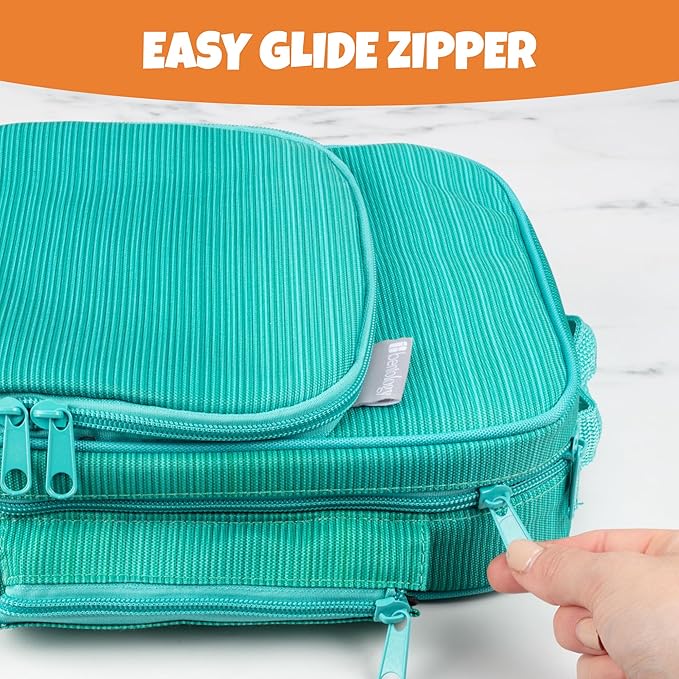 Kids Insulated Lunch Box w Snack Pocket & Expandable Water Bottle Holder For Girls- Waterproof Lunchbox Tote Keeps Food Hotter or Colder Longer - Reusable Back to School Bag Fits Most Bento Containers
