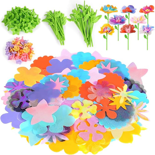 beefunni Flower Bouquet Craft Kits Accessories for Making 32 Flowers, DIY Arts & Crafts Toy Accessories-Flowers Market Toy Parts