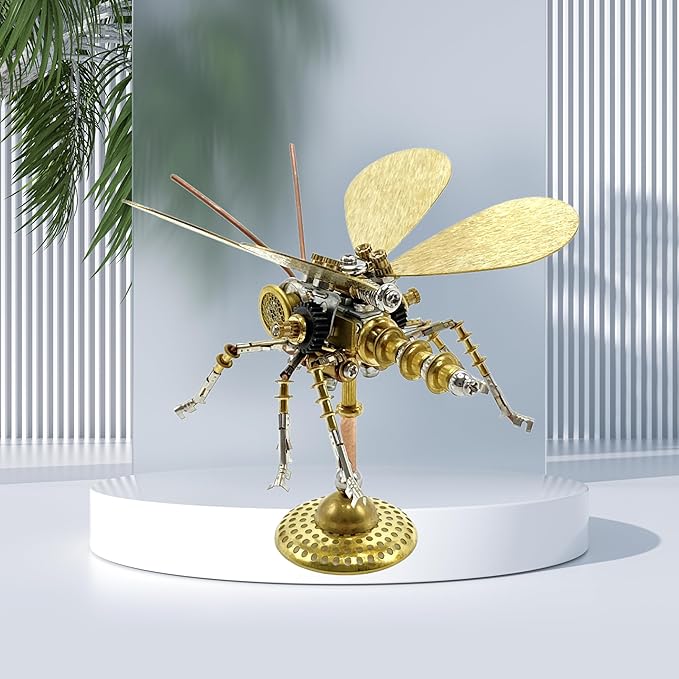 Steampunk Metal Insect Bug Mechanical Sculpture Insect Clockwork 3D Steampunk Metal Puzzle Model (Butterfly-HD5)