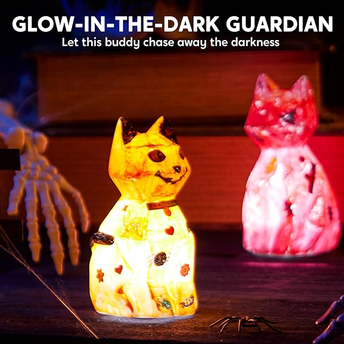 Klever Kits DIY Night Light- Paint Your Own Cat Lamp- Arts & Crafts Kit School Activities Art Supplies Toys Painting Kits, Birthday Gifts for Girls Boys Aged 6+