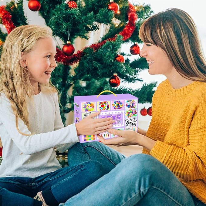 Arts and Crafts Supplies for Kids - 2000Pc Craft Kit with Pipe Cleaners DIY Craft Kit for Kids Art School Supply Materials Set All in Crafting Box Toys Gifts for Girls Boys Age 4 5 6 7 8 9 10 11 & 12