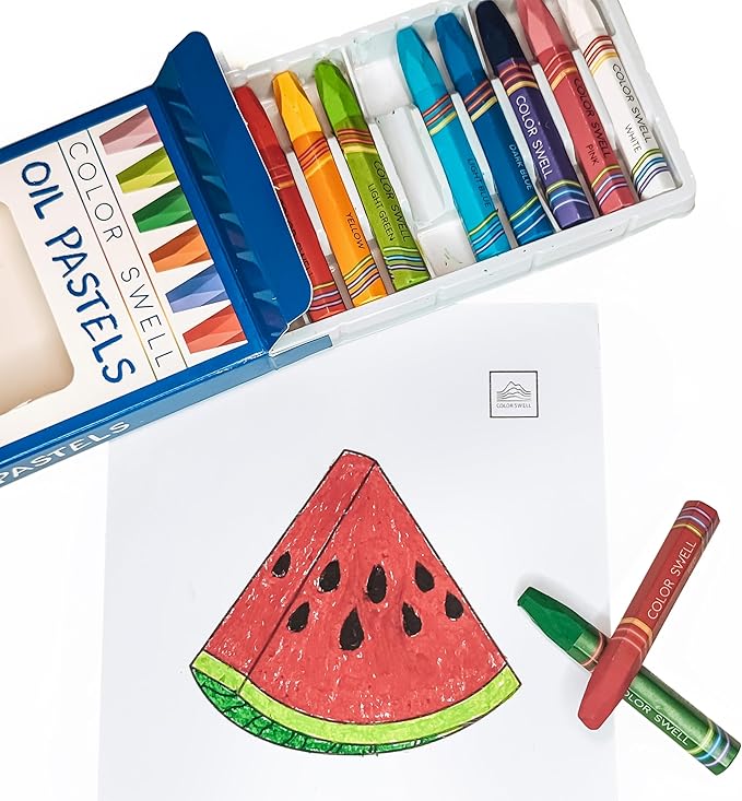 Color Swell Bulk 18 Packs - 12 Oil Pastels per Pack (216 Total) with Round Tips