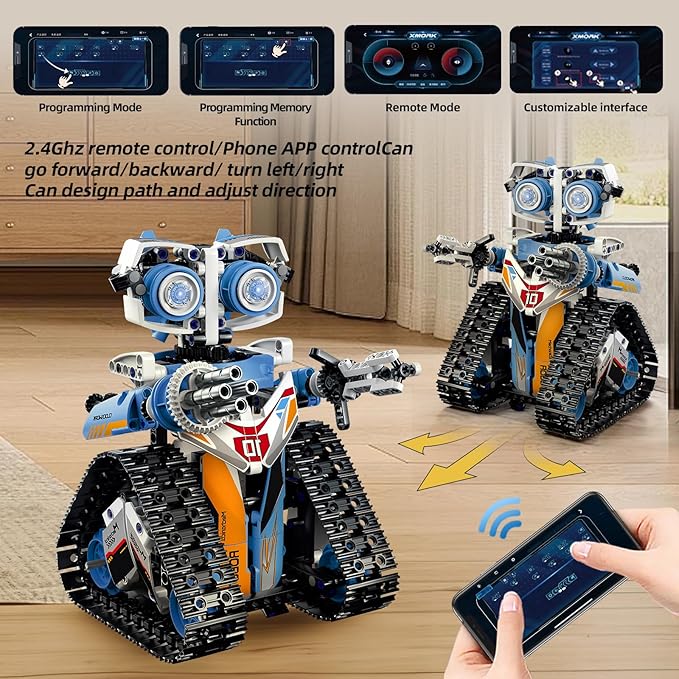 Robot Toys for Kids Ages 8-14, Remote & App-Controlled 3 in 1 STEM Robotics Set for Kids, Creative Birthday for Boys Girls Aged 8 9 10 11 12+ (695 Pieces)