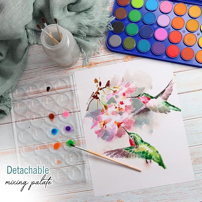 Watercolor Paint Set, 28 Colors of Washable Watercolor Paint Includes Watercolor Palette and 1 Paint Brushes. Great Water Color kids paint