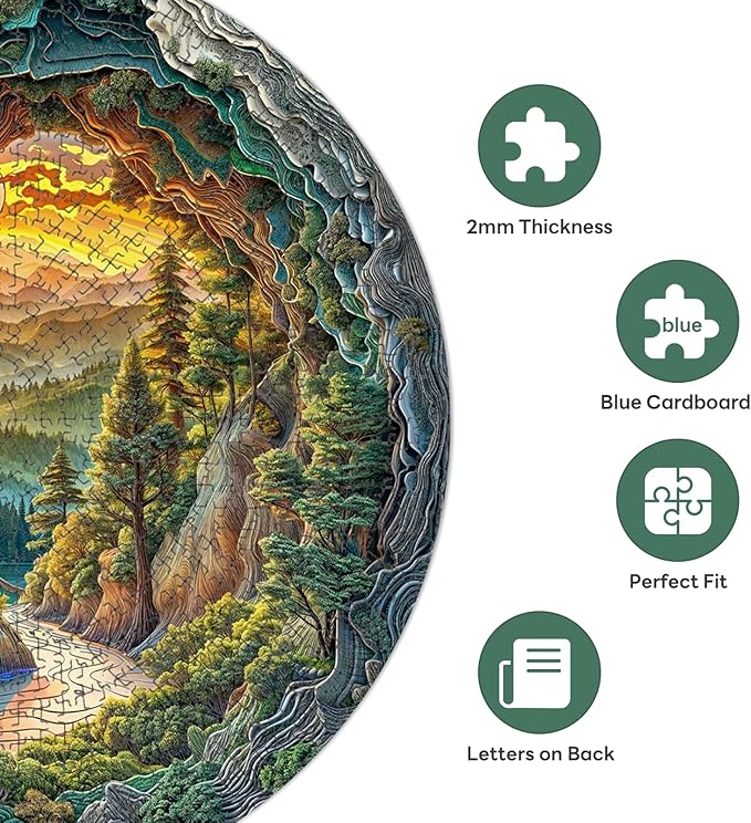 1000 Piece Puzzle for Adults, 3D Visual Cave Forest Jigsaw Puzzles for Adult, 26.6 x 26.6in 1000 Pieces Flat Puzzle, Christmas Birthday Party Home Decor Gifts for Family Friends