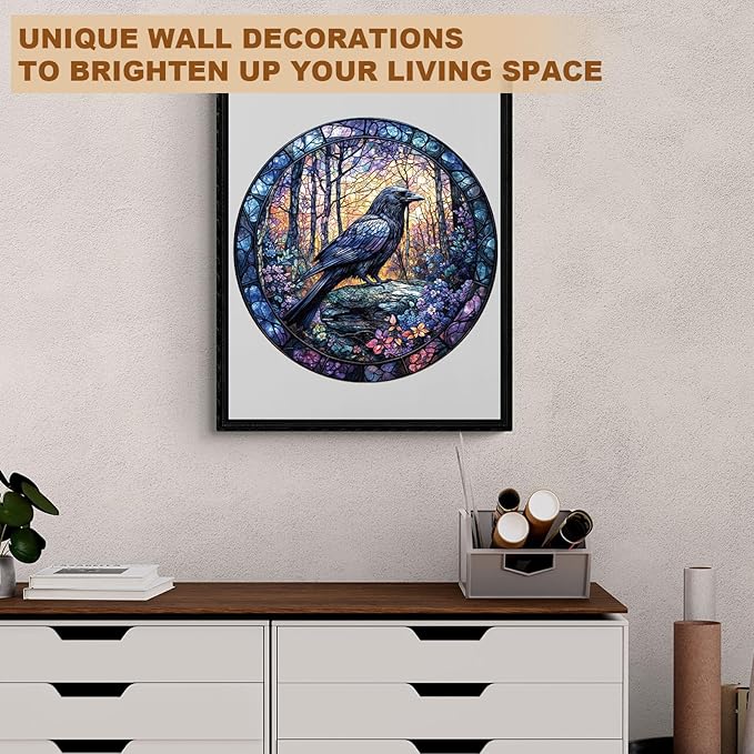 Wooden Puzzles for Adults, Wooden Jigsaw Puzzles, Exquisite Raven Puzzle, Gifts for Family or Friends for Any Holiday.(8.5 * 8.5 in 100pcs)