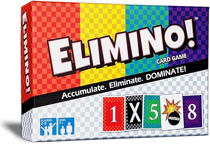 Elimino! A Fast Paced Card Game for Kids, Adults and Families, an Easy to Learn Game for a Fun Family Game Night | Ages 7+