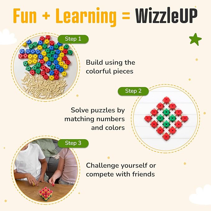 WizzleUP 3D Brain Teaser Puzzles | Montessori Toys & Educational STEM Toys for Kids & Adults | Boosts Critical Thinking & Problem-Solving | Fun Learning Puzzle Games | Home School Must-Have