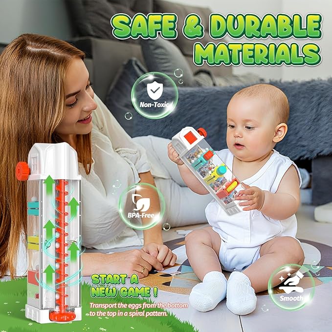 Montessori Toys for 2 3 4 5 Years Old, Farm Egg Drop Toy for Kids with 5 Activity Centers, Educational Activities Sensory Travel Toys for Toddlers Christmas Birthday Gifts for Boys Girls