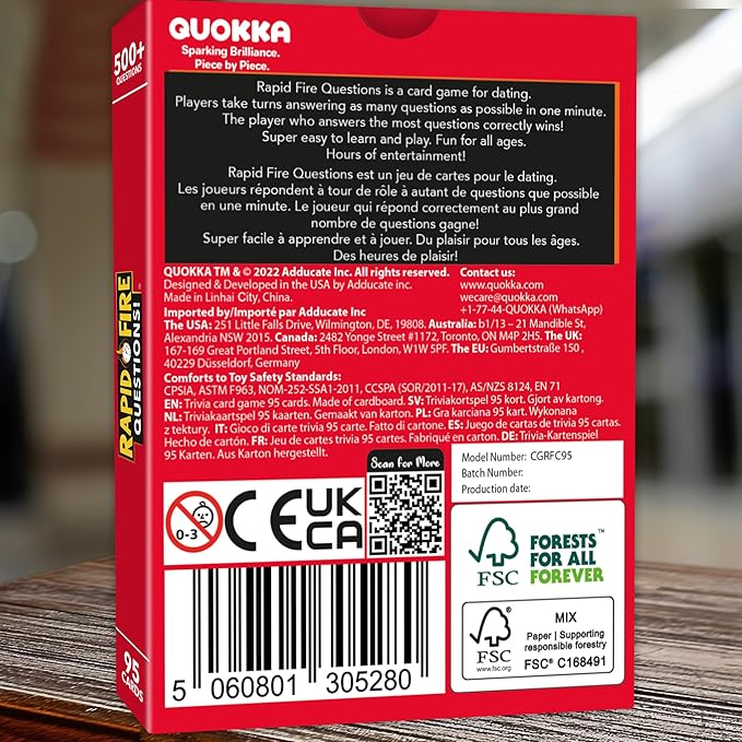 QUOKKA Couples Conversation Games for Date Night - Fun Couple Card Game with 500+ Questions - Perfect Icebreaker Game for Adults & Date Night Games for New or Married Couples I Travel Version