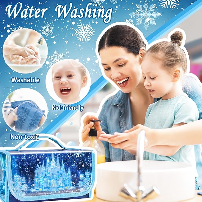 weirtoya 56 PCS Washable Scented Markers Set with Glitter Pencil Case, Mermaid Unicorn Arts and Crafts for kids 4-6-8 Kids Coloring Drawing Kits for 4-8 Years Old Girls Birthday Gifts