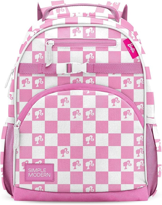 Simple Modern Large Mattel Barbie Kids Backpack for School Girls and Boys | Elementary Backpack for Teen | Fletcher Collection | Kids - 16" tall | Barbie Checkmate