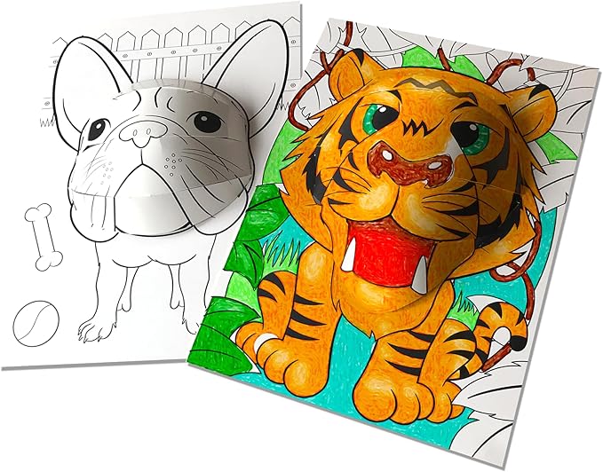 Marvin's Magic - Amazing 3D Pop Posters - Vibrant Art and Craft Kit - Includes Bright Markers and Interactive Animal Designs - Portable - Ideal for Ages 5+