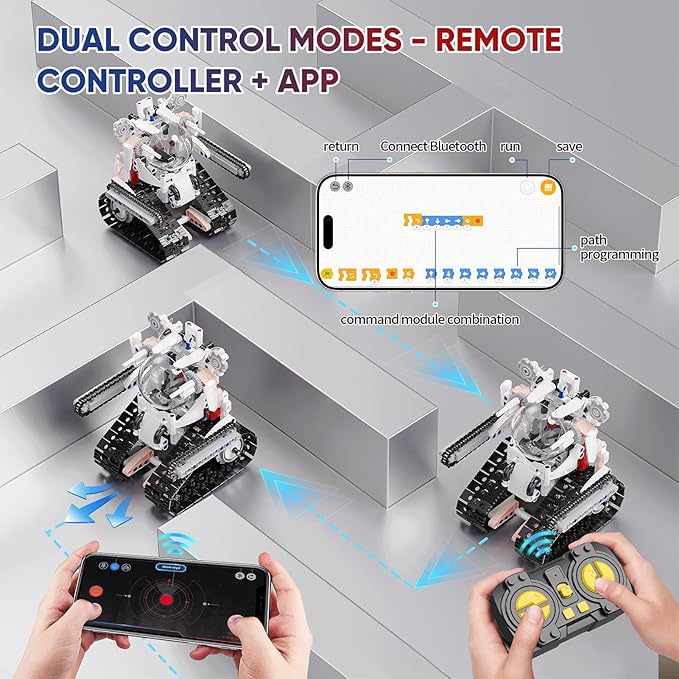 5 in 1 STEM RC Robot Building Kit for Boys, APP & Remote Control Erector Set RC Toys for Kids Blocks 419 Pcs, DIY Build Science Educational Gift for Age 6 7 8 9 10 11 12+ Boys & Girls