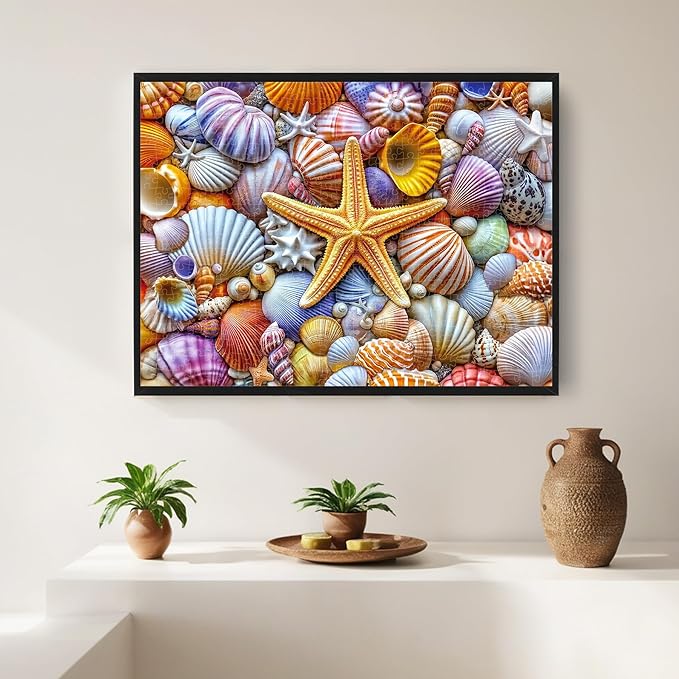 ALL4JIG Starfish Fun Jigsaw Puzzles for Adults and Kids, 500 Pieces, 19" x 14", Christmas Secret Santa Gift, White Elephant Gifts, Number Partitioned for Easy Solving