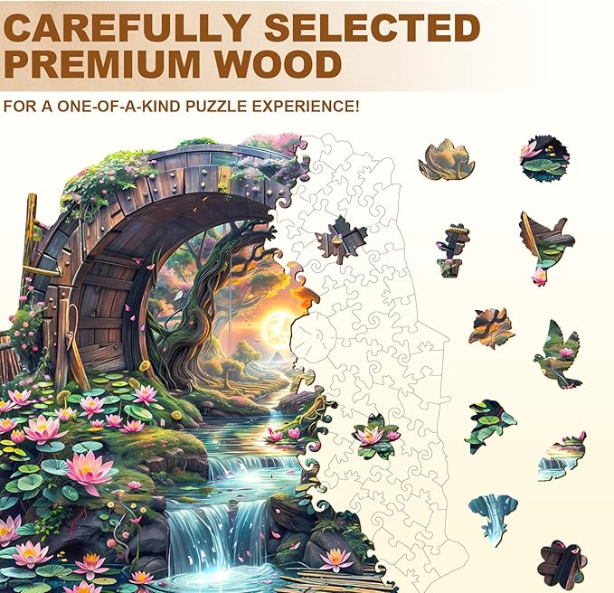 Wooden Puzzles for Adults - 200 Pieces Wooden Puzzle Barrel of Summer - Unique Animal Shape Wood Cut Puzzles - Eco-Friendly Home Office Decor (M-11.4 * 11.3in)