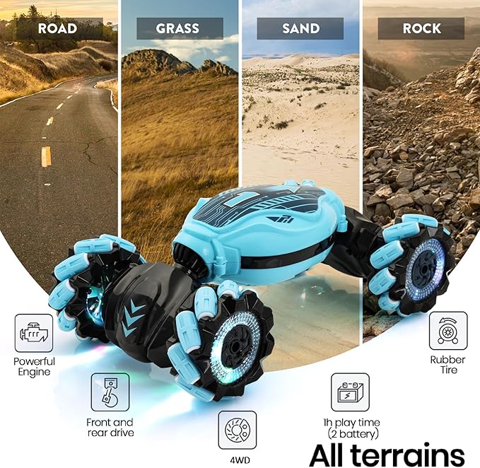 Remote Control Car Boys Gifts: Gesture Sensing RC Stunt Cars Kids Toys for Age 6 7 8 9 10 11 12 Year Old - Best Birthday Gifts