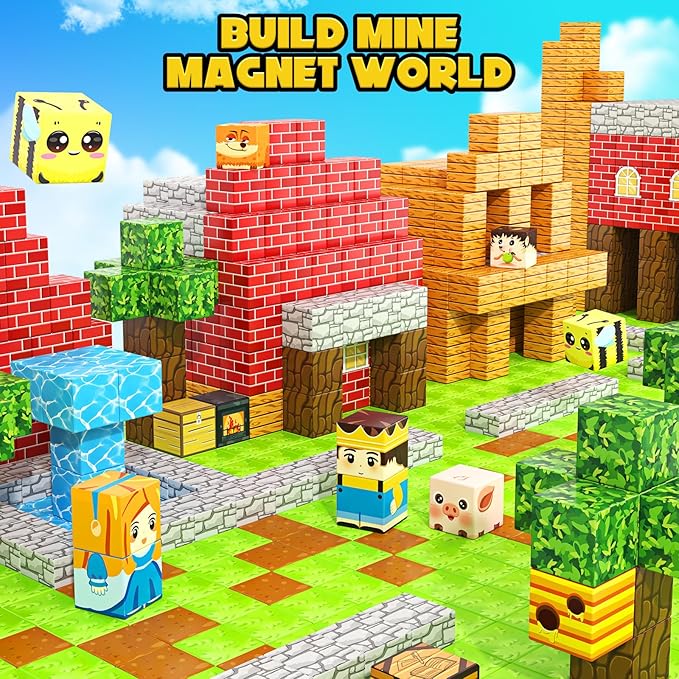 Magnetic Blocks 100PCS Compatible STEM Stacking Building Toys for Kids Ages 3+ Stream Magnets Creative Play 3 4 5 6 7 8 9 10 11 12 Year Old Boys Girls Birthday Gifts