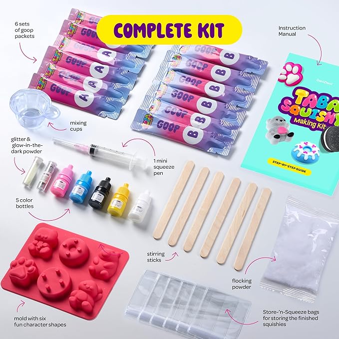 Taba Squishy Making Kit for Kids - Kids Crafts - 6 7 8 9 10 11 12 Year Old Girl Birthday Gift - Squishies Craft Kits - Arts and Crafts for Kid for 8-12 - Toys for Girls Ages 5-7