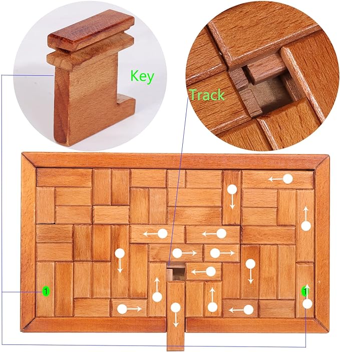 Big 32 Steps Wooden Secret Puzzle Box Toys Beech Wood Money Holder Handmade Storage Brain Teaser Unlocking Games Retro Compartment Thinking Toy Mysterious Birthday Gift for Kids and Adults