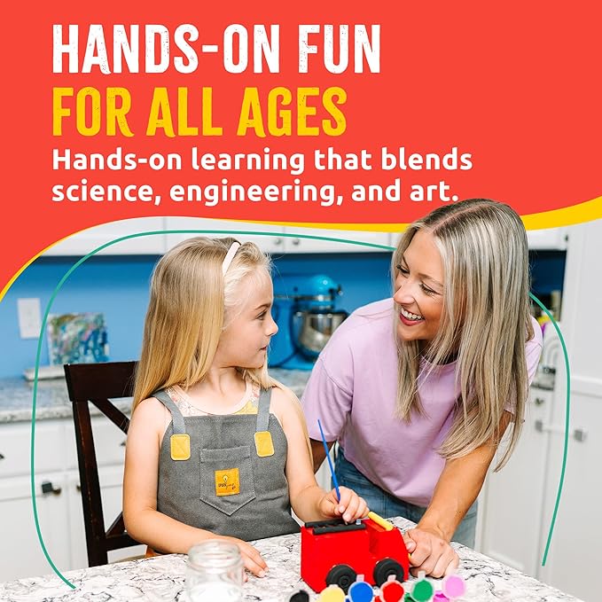 SparkJump DIY Wood Building Kits, STEM Woodworking Kit for Kids, Creative Fun Craft Projects, Great Gift for Boys & Girls (Wooden Cars, 1-Pack)