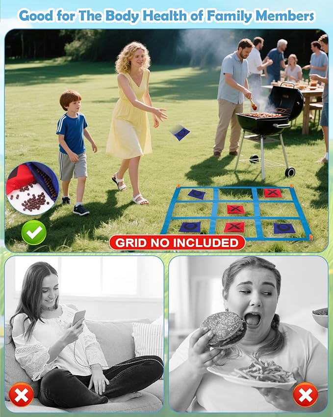 Bean Bag Toss Games for Family, Kanosan Outside Field Day Birthday Party Backyard Family Reunion Carnival Yard Lawn Easter Fall Festival Beach Fun Games 4PCS