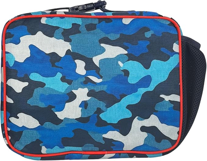 Yumbox Kids Lunch Bag, Holds Lunch Box and Water Bottle, 3 Ways to Carry, Zip Closure, Inside Zipper Netting, Wipe Clean Fabric with EVA lining for extra insulation (Camo)
